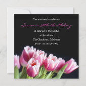 50歳誕生パーティーピンクチューリップ招待状 招待状 (裏面)