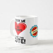 50歳誕生日のかわいいパーソナライズされたハート コーヒーマグカップ (正面左)