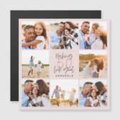 50歳誕生日のピンク色のガーリーグリッター磁気カード (正面/裏面)