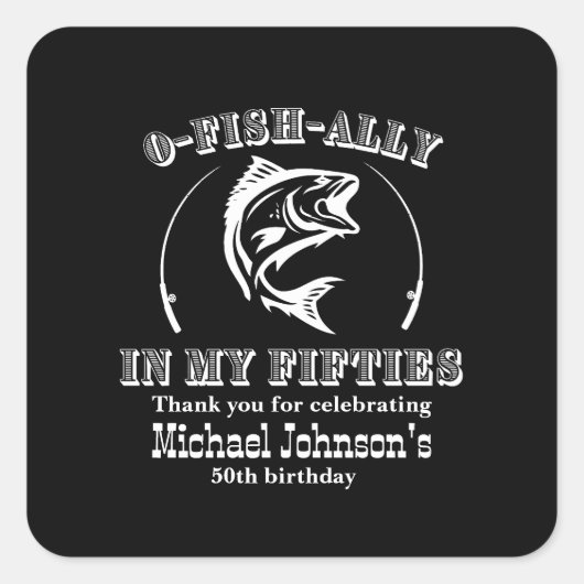 50歳誕生日パーティーでO-fish-ally スクエアシール (正面)