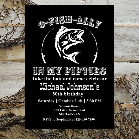 50歳誕生日パーティーでO-fish-ally 招待状