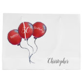 50歳誕生日赤い風船 ラージペーパーバッグ (裏面)