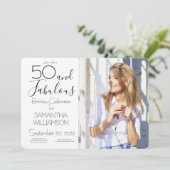 50歳誕生日・エレガントフォト 招待状 (スタンド正面)