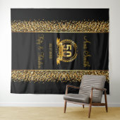 50歳誕生日 ゴールド＆ブラック 誕生日パーティー タペストリー (インサイチュ(横))