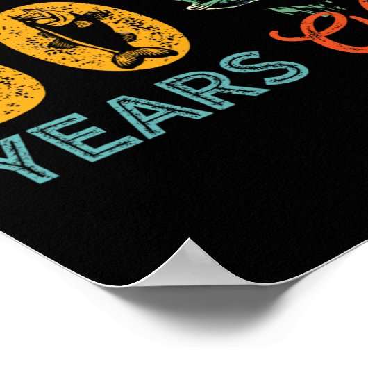 50歳魚釣りギフト50誕生日50クール ポスター (角)