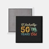 50歳魚釣りギフト50誕生日50クール マグネット (正面/裏面)