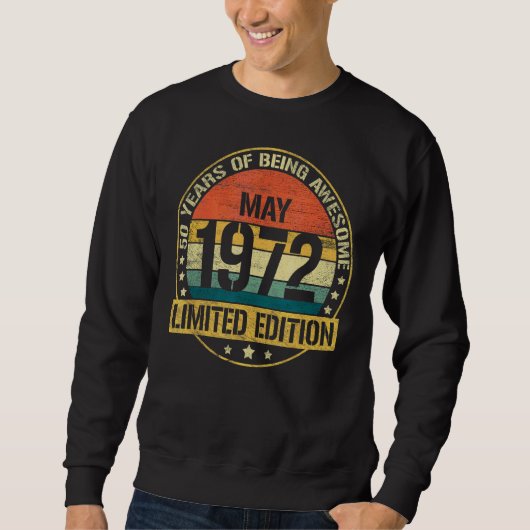 50歳1972年5月50誕生日 スウェットシャツ (正面)