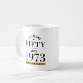 50歳1973年50誕生日Tシャツ コーヒーマグカップ (正面左)