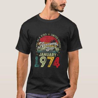 50歳1974年1月ヴィンテージレトロ50誕生 Tシャツ