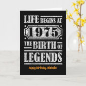 50歳1975年誕生伝説50誕生日 カード (黄色い花)