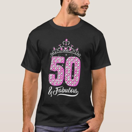 50歳50歳と素晴らしい50番目の誕生日クラウンディア Tシャツ (正面)