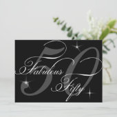 50歳50歳白黒50歳の誕生日パーティー 招待状 (スタンド正面)