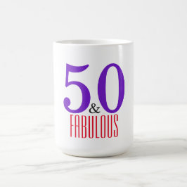 50歳 おめでとう 華やかフェミニンな誕生日タイポグラフィ コーヒーマグカップ