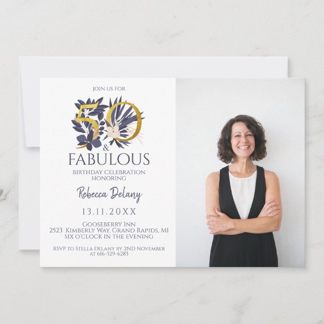 50歳 そして ファビュラス エレガント ブルー ゴールド (正面)