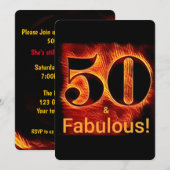 50歳 カッコいい誕生日 バイク フレーム 招待状 (正面/裏面)