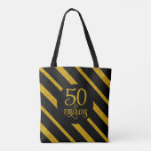 50歳 ゴージャス ブラック&ゴールド トートバッグ (裏面)