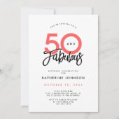 50歳 ファビュラス エレガントな50歳の誕生日パーティー 招待状 (正面)