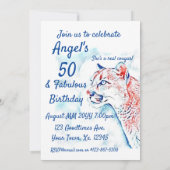 50歳 & ファビュラス クーガー ワイルドキャット 50歳の誕生日パーティー 招待状 (裏面)