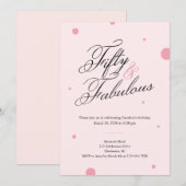 50歳 & ファビュラス スクリプト 50歳の誕生日招待状 招待状 (正面/裏面)