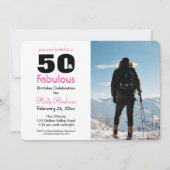 「50歳&ファビュラス」パーティー招待状(カラー写真付き) 招待状 (正面)