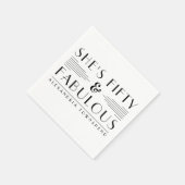 50歳 & ファビュラス ライン アートデコ 50歳の誕生日 スタンダードカクテルナプキン (角)