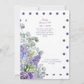 50歳 & ファビュラス ラベンダー フラワーズ ウォーターカラー 招待状 (裏面)