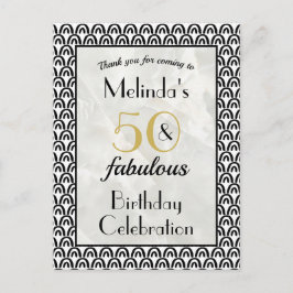 50歳 & ファビュラス 誕生日パーティー 感謝 ポストカード