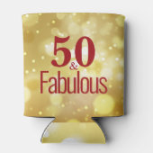50歳 & ファビュラス 誕生日 ゴールド フォーム 缶 クーラー (裏面)