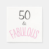 50歳 & ファビュラス 誕生日 スタンダードカクテルナプキン (正面)