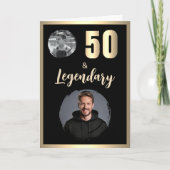 50歳 & レジェンダリー 2枚の写真 50歳の誕生日 ゴールド カード (正面)