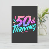 50歳 & 活躍中の誕生日をお祝い 招待状 (スタンド正面)