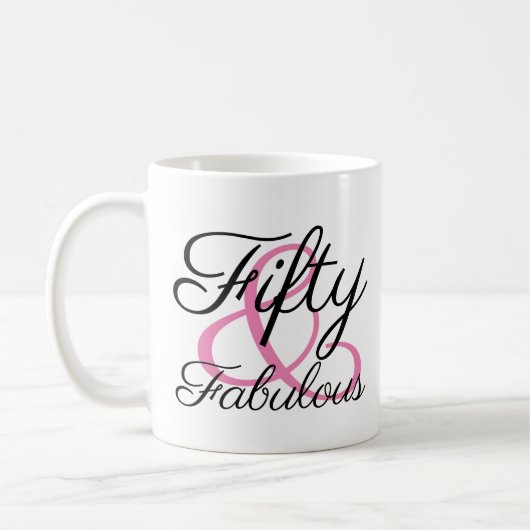 50歳 誕生日おめでとう ファンタスティックなお祝い コーヒーマグカップ (左)