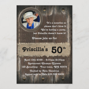 50歳，誕生日パーティーの女性，何歳，木材，田舎者 招待状