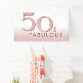 50歳 誕生日 ローズゴールド モダン 背景 横断幕 (インサイチュ)