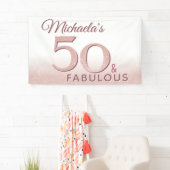 50歳 誕生日 ローズゴールド モダン 背景 横断幕 (インサイチュ)