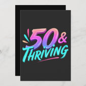 50歳 & 輝きの誕生日 招待状 (正面/裏面)