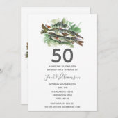 50歳 |魚が消えた魚釣りパーティー 招待状 (正面/裏面)