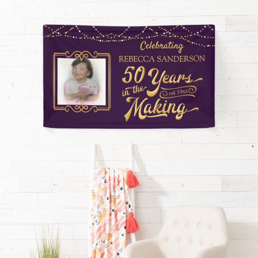 50歳 | 50年の歳月 |紫 横断幕 (インサイチュ)