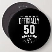 50歳 – 50誕生日ギフトおもしろい 缶バッジ (正面&裏面)