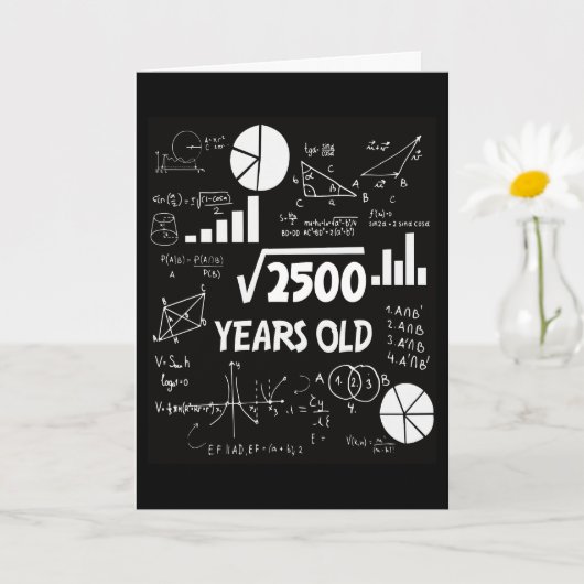 50歳Bday数学先生50番目の誕生日ギフト カード (小さな植物)
