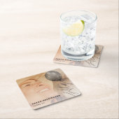 50気球の弦 | 写真50th誕生日パーティー スクエアペーパーコースター (インサイチュ)