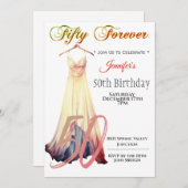 50永遠 |ドレモダンス50誕生日 招待状 (正面/裏面)