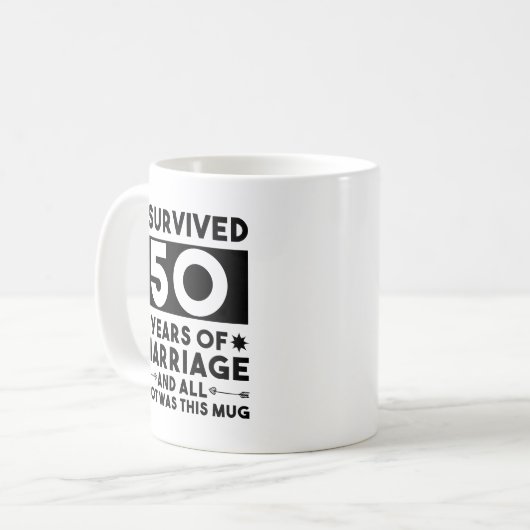 50生き延び年の結婚と私の全得体 コーヒーマグカップ (正面左)