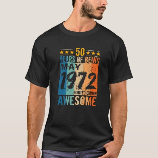 50生まれ番目の誕生日1972年5月50歳の水である Tシャツ (正面)