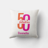 50番エレガント目50誕生日ピンク名 クッション (裏面)