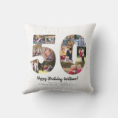 50番ユニーク号フォトコラージュのあいさつカスタム文 クッション (裏面)