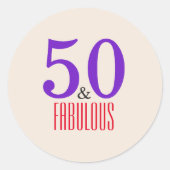 50番目で素晴らしい紫 ラウンドシール (正面)