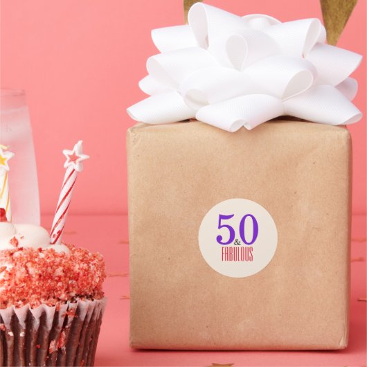 50番目で素晴らしい紫 ラウンドシール (パーティー)