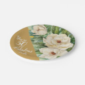 50番目と50番目の金ゴールド誕生日フローラ名 ペーパープレート (アングル)