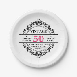 50番目のおもしろいヴィンテージマイルストーン誕生日 ペーパープレート